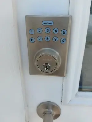 a close up of a door with a door handle at Tranquil Retreat Spacious 2-Bedroom on the 2nd Floor in Kelowna