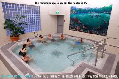 a group of people in a swimming pool at AZUR Legacy Collection Hotel in Vancouver