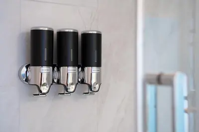 a group of bullets hanging on a wall at Stoked On Revy - Family Condo in Revelstoke in Revelstoke