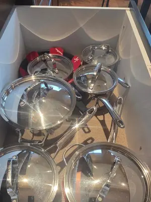 a group of drums in a white box at Five Star-Amazing views and Hot Tub in Crescent Valley