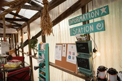 a store with street signs on the wall at #Y3 Willow Tree Yurt in Drumheller