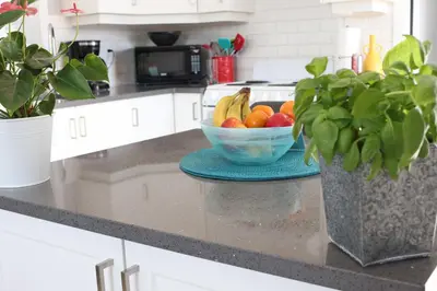 a bowl of fruit on a counter in a kitchen at Location, Location, Location-Immaculate 1 Bedroom Suite in Victoria