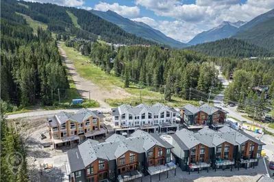 an aerial view of a resort in the mountains at Nordix Townhomes by StayIn in Panorama