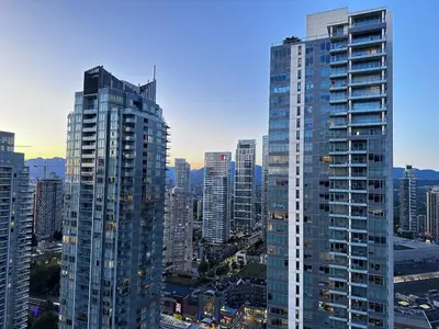 a view of a city with tall buildings at Relocation Special-New condo at Metrotown in Burnaby