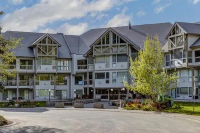 an exterior view of a large building at Greystone Lodge 332 Ski-in Out in Whistler