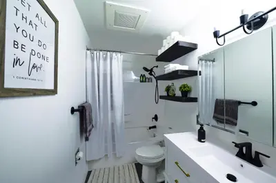 a bathroom with a sink and a toilet at Cozy House in Haines Junction in Haines Junction