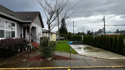 a house with a tree in a yard at ALL NEW 2BR Loft in Chilliwack