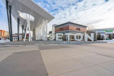 a large sign in front of a building at Very Spacious Luxury Apartment with AC, 70