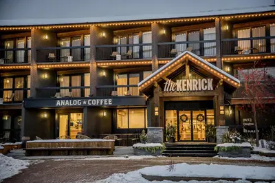 a hotel with a sign on the front of it at The Kenrick Hotel in Banff
