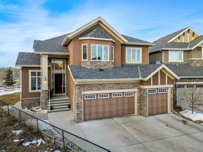 a house with a garage at Golden View Manor in Calgary
