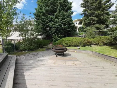 a boat sitting on top of a walkway at The Luxe Escape Calgary I 3BR Vacation Home in Calgary