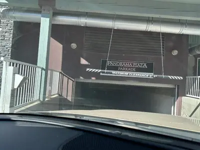 a front window of a truck with a sign on it at Canmore Mountain View Escape in Canmore