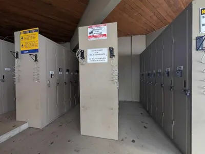 a row of lockers in a locker room at Purcell Condos by StayIn in Kimberley