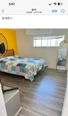 a bedroom with a bed in a room at Surrey central in Surrey