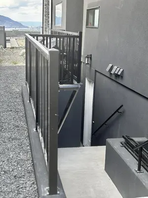 a stairway leading up to a building at Hilltop Vistas Kelowna in Kelowna