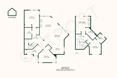 a floor plan of a house at Ravencrest 204 by Outpost Whistler in Whistler