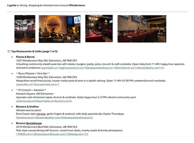 a screenshot of the homepage of a website for a restaurant at Beautifully Finished Basement Suite, Shared Entrance, SW Edmonton in Edmonton