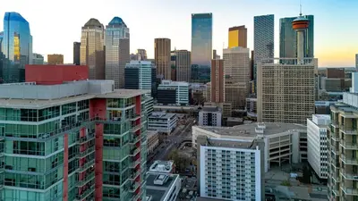 a view of a city skyline with tall buildings at 2 Storey Penthouse Panoramic Views Parking Stampede in Calgary
