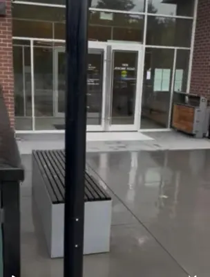 a bench in the middle of an empty building at Victoria Colwood Place in Colwood