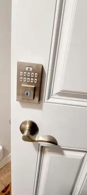 a door with a metal door knob and a door sidx sidx sidx sidx at Little Heaven 2BR southwest Calgary in Calgary