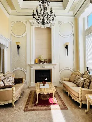 a living room with two couches and a fireplace at Vancouver Richmond Villa 40 in Richmond