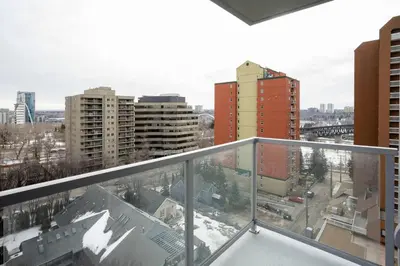 a view of a city from a balcony at Corporate Stays Hendrix - 2 Bedrooms in Edmonton