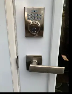 a door with a door knob and a lock on it at Spacious & Cozy 1 Bedroom Suite in North Vancouver in North Vancouver