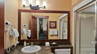 a bathroom with a sink and a mirror at Stonegate Resort Unit C403 in Big White