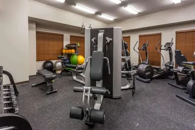 a gym with a bunch of exercise equipment in it at Microtel Inn and Suites by Wyndham Kitimat in Kitimat