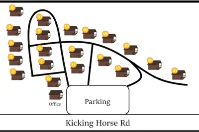 a diagram of a playing house rd at Authentic, Timber Log Cabin Perfect for Groups in Golden