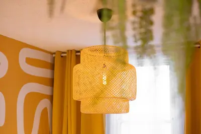 a yellow chandelier hanging from a ceiling at Quiet Yellow Unit- Stampede, BMO, Nightlife Etc. in Calgary