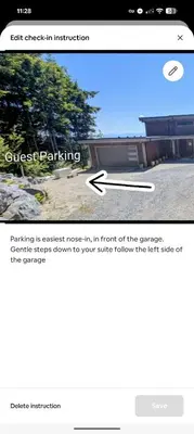 a screenshot of the guest parking page of a website at 'The Lookout' Sea View Suite w Hot tub in Shirley