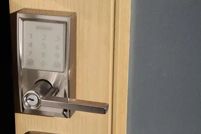 a close up of a door with a door handle at Modern Coastal 2BR Retreat with Private Hot Tub in Vancouver BC in West Vancouver