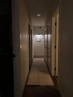 an empty hallway with a hallwayngthngthngthngthngthngthngthngthngthngth at New Condo with Pool and Hot Tub Sleeps 9 in Canmore