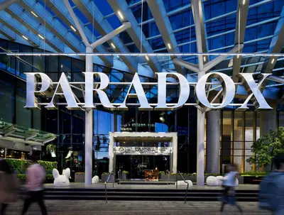 a large sign on the front of a building at Paradox Vancouver in Vancouver