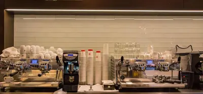 a room with a bunch of machines in a store at Century Plaza Hotel in Vancouver