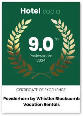 a logo for a hotel with a laurel wreath at Powderhorn by Whistler Blackcomb Vacation Rentals in Whistler
