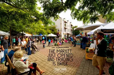 an event with a sign on the ground in a market at Microtel Inn & Suites by Wyndham Oyster Bay Ladysmith in Ladysmith