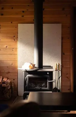 a kitchen with a stove with a turkey on top at Backeddy Resort and Marina in Egmont