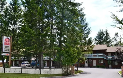 a do not enter sign in front of a house at Motel Bavaria in Radium Hot Springs