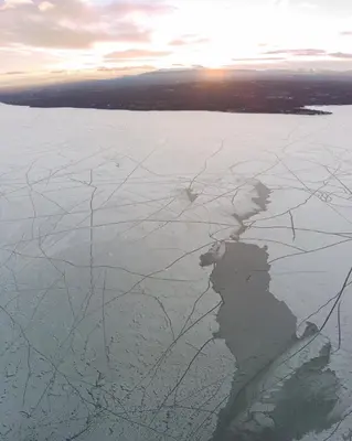 an aerial view of a large body of water at Inn on the Lake - Whitehorse in Marsh Lake