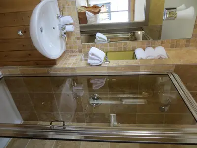 a bathroom with a sink and a mirror at Buffaloberry Bed & Breakfast in Banff