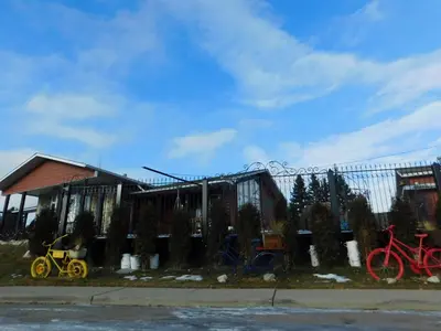 a group of bikes parked in front of a building at The Calgary Hub hostel style Home in Calgary