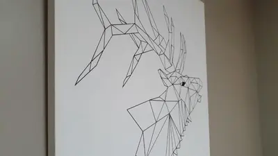 a black and white drawing of a giraffe at Kimberley Downtown Accommodation in Kimberley