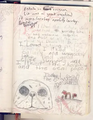 a book with a drawing of a dog at The Magical Dome in Lund