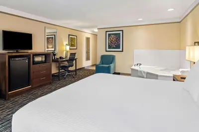 a hotel room with a bed and a television at Best Western Plus Pitt Meadows Inn & Suites in Pitt Meadows
