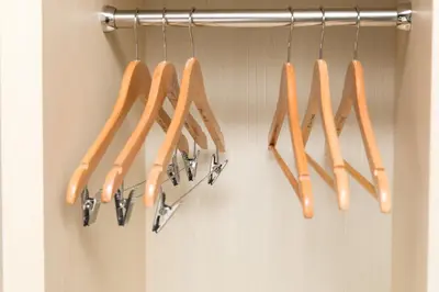a bunch of utensils are hanging on a rack at Days Inn & Suites by Wyndham Edmonton Airport in Leduc