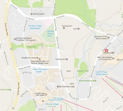 a map of the city of genebourg at 1BR plus Loft in Glacier Lodge, King Bed, Near Gondola, Private Balcony, Free Ski Valet in Whistler
