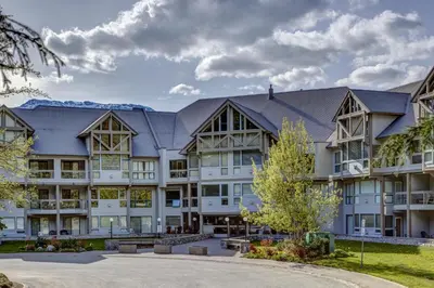 an exterior view of a large building at Greystone Lodge 226 Ski-in Out in Whistler