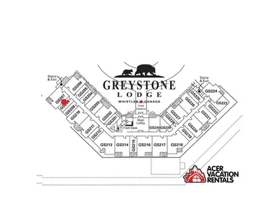 a floor plan of the greenstone lodge at Greystone Lodge 207 Ski-in Out in Whistler